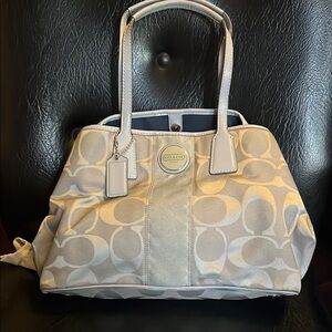 Coach Beige Signature Tote Bag